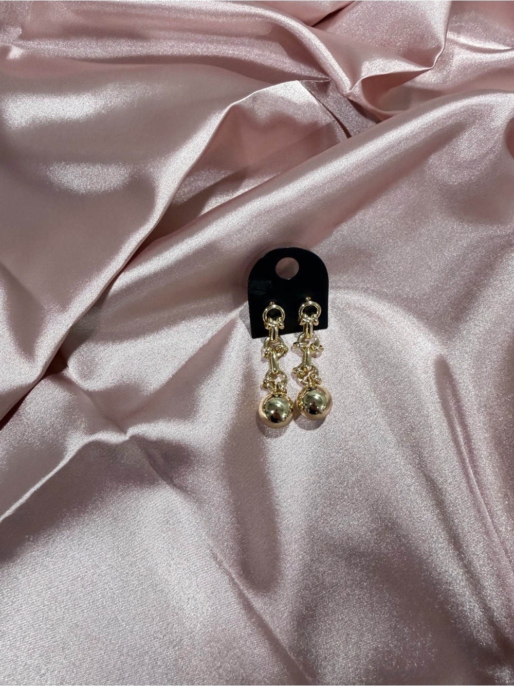 Gold Drop Ball Dangle Earrings - Women Jewelry